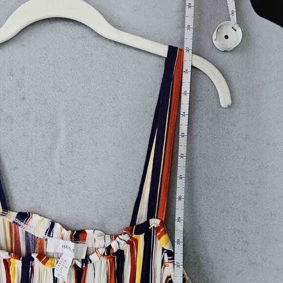 FOREVER 21 Mini Sundress Womens 1X Multicolor Striped Square Neck Spring Summer - Picture 4 of 6